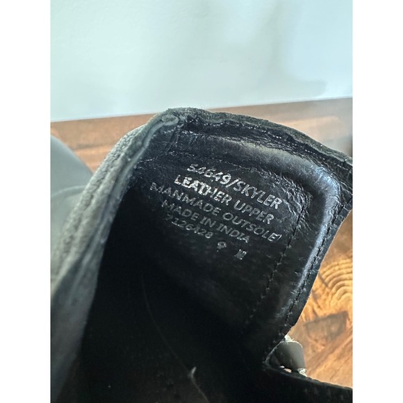 Diba Skyler Black Leather Silver Harness Ankle Boots Womens Size 9 Studded Edgy - Picture 3 of 6